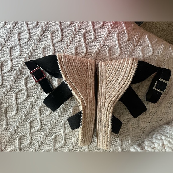 INC Black Faux Suede Side Buckle Catianna Wedge Women’s size 7.5 - Picture 7 of 12